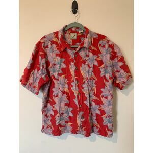 Colo Wear America Hawaiian Shirt Mens Size Large Floral Island Tropical Resort